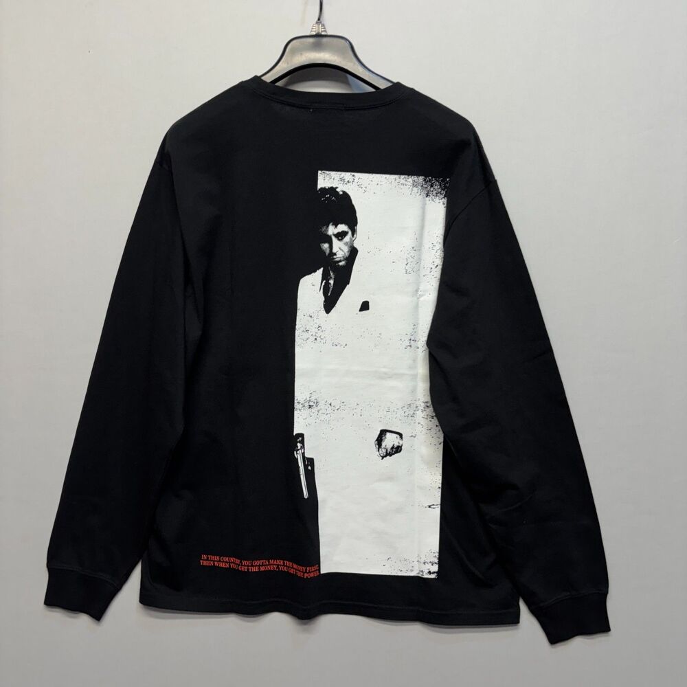 Kith Scarface Men Tony Montana Long Sleeve Tee T-Shirt Top Size Large D117 -16